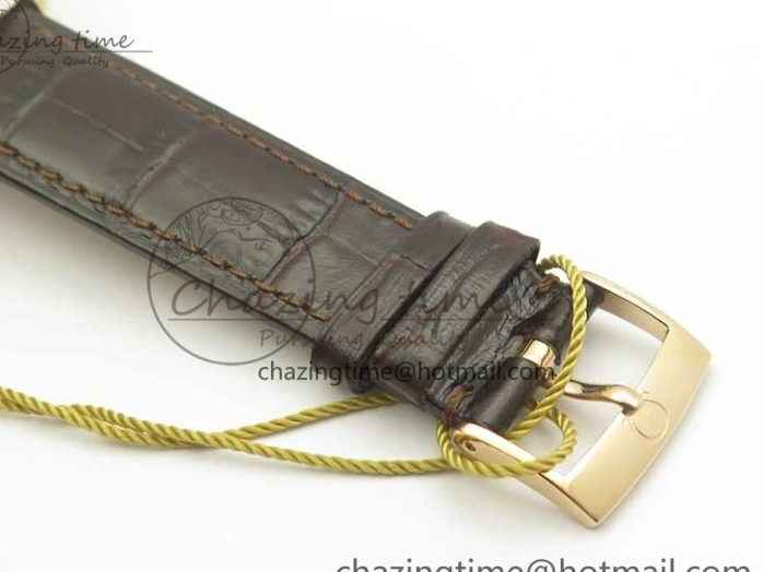 0119 Practical De Ville RG MKF 1:1 Best Edition Silver Dial RG Markers on Brown Leather Strap MIYOTA 9015 V 8049